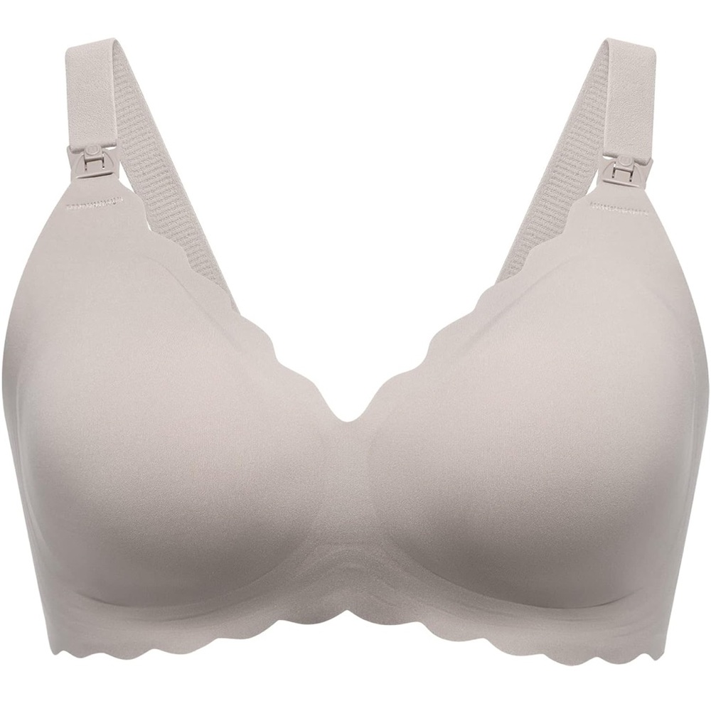 Elegant Scalloped Edge Bra - Cream
